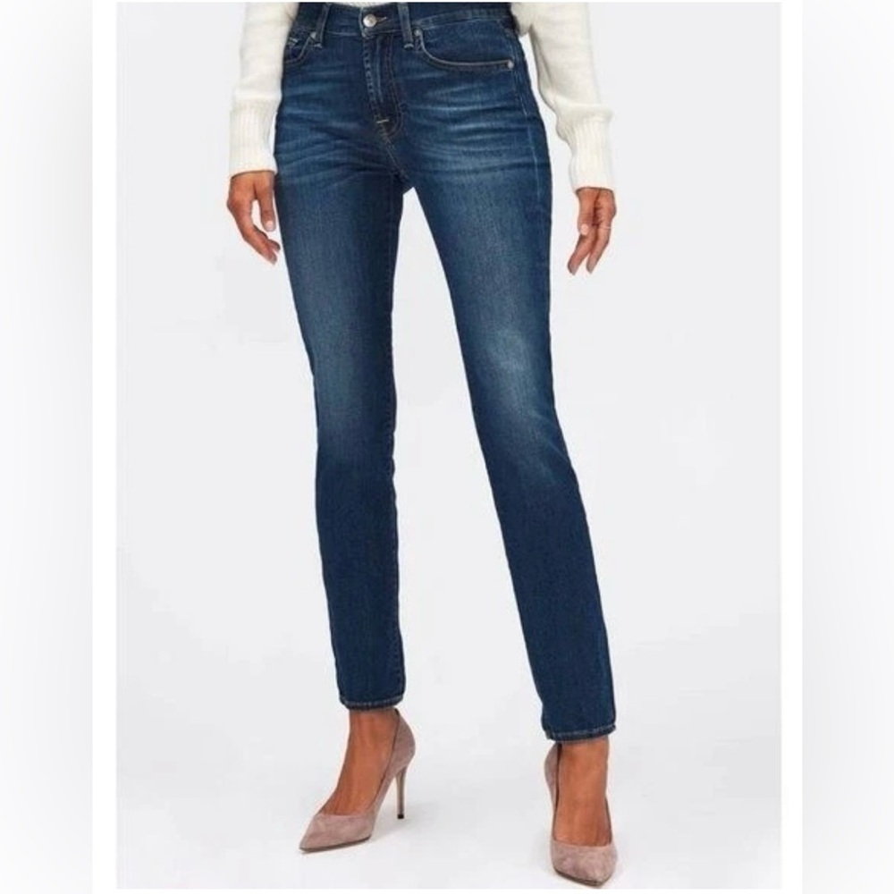 7 For All Mankind Roxanne Medium Wash Skinny  Jeans Womens Size 27